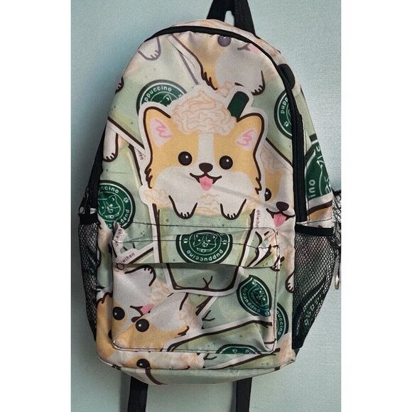 Puppuccino Bookbag Backpack Bag Coffee Light Padding Mesh Pockets - Picture 2 of 10